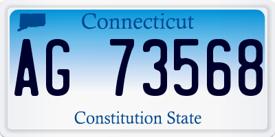 CT license plate AG73568