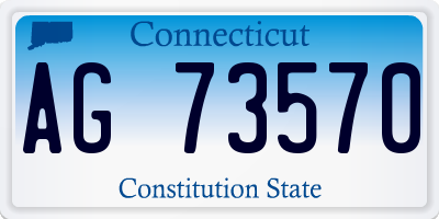 CT license plate AG73570