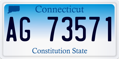 CT license plate AG73571