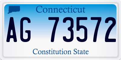 CT license plate AG73572