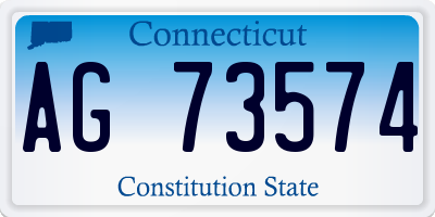 CT license plate AG73574