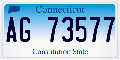 CT license plate AG73577