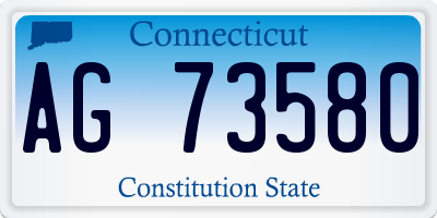 CT license plate AG73580