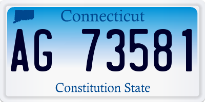 CT license plate AG73581