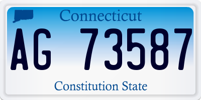 CT license plate AG73587