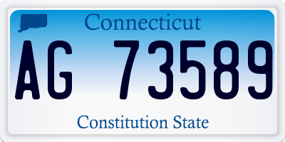CT license plate AG73589