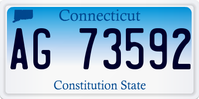 CT license plate AG73592