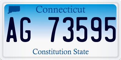 CT license plate AG73595