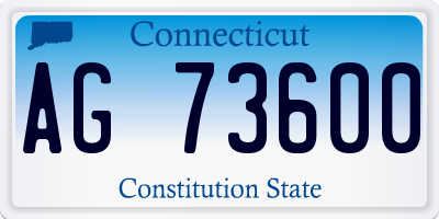 CT license plate AG73600