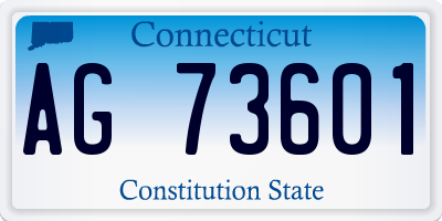 CT license plate AG73601