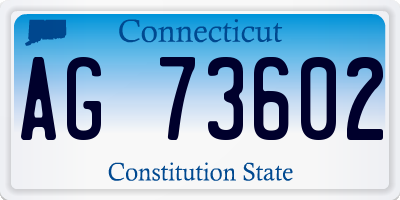 CT license plate AG73602