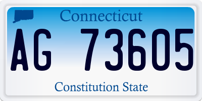 CT license plate AG73605