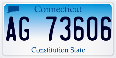 CT license plate AG73606