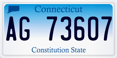 CT license plate AG73607
