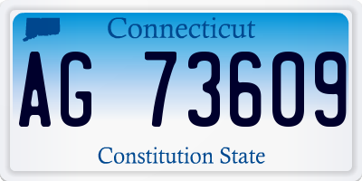 CT license plate AG73609