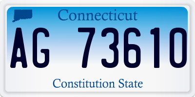 CT license plate AG73610