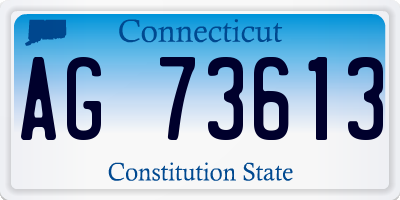 CT license plate AG73613