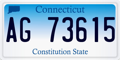CT license plate AG73615