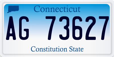 CT license plate AG73627