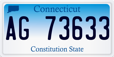 CT license plate AG73633