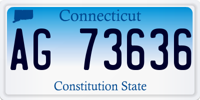 CT license plate AG73636
