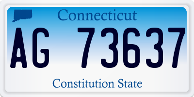 CT license plate AG73637