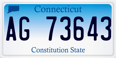CT license plate AG73643