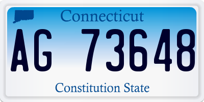 CT license plate AG73648