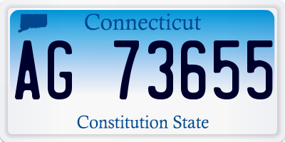 CT license plate AG73655