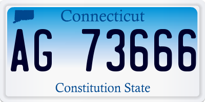 CT license plate AG73666