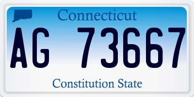 CT license plate AG73667