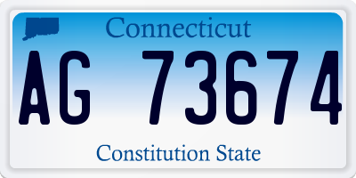 CT license plate AG73674