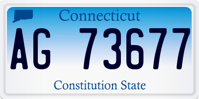 CT license plate AG73677