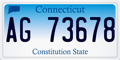 CT license plate AG73678