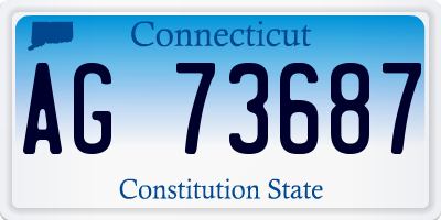 CT license plate AG73687