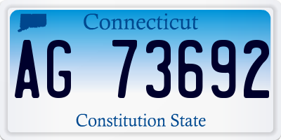 CT license plate AG73692