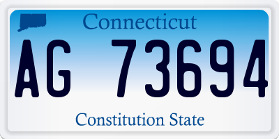 CT license plate AG73694