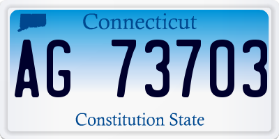 CT license plate AG73703