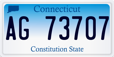CT license plate AG73707