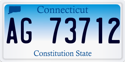 CT license plate AG73712
