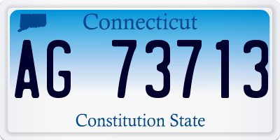 CT license plate AG73713
