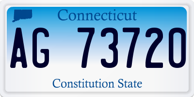 CT license plate AG73720