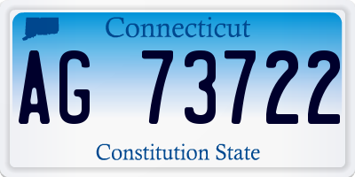 CT license plate AG73722