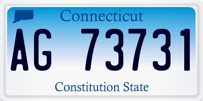 CT license plate AG73731