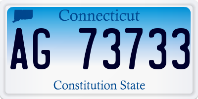 CT license plate AG73733