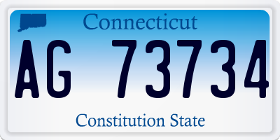 CT license plate AG73734