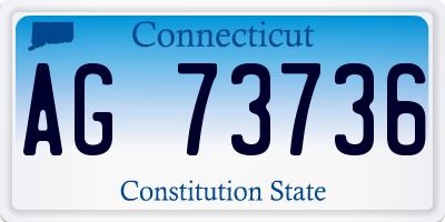 CT license plate AG73736