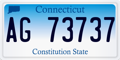 CT license plate AG73737