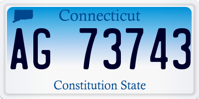 CT license plate AG73743