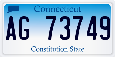 CT license plate AG73749